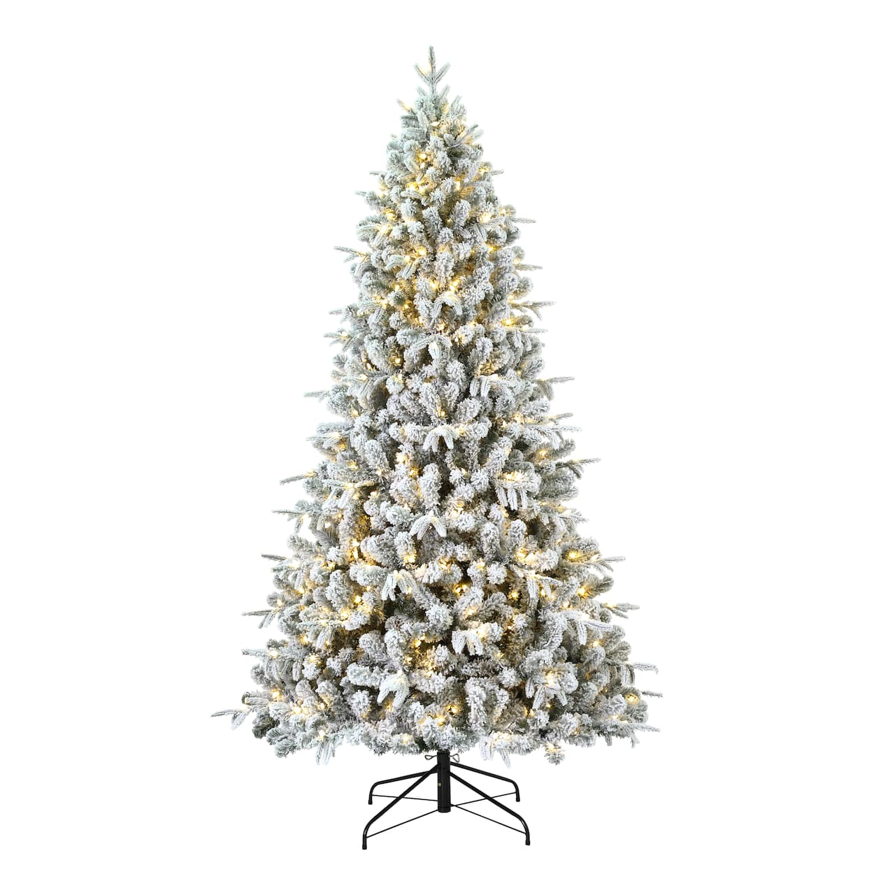 7.5ft. Pre-Lit Flocked Churchill Fir Artificial Christmas Tree , Color Changing LED Lights